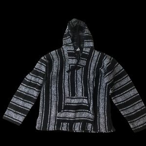 Baja Joe Hoodie Sweatshirt Mens Size Large Black
